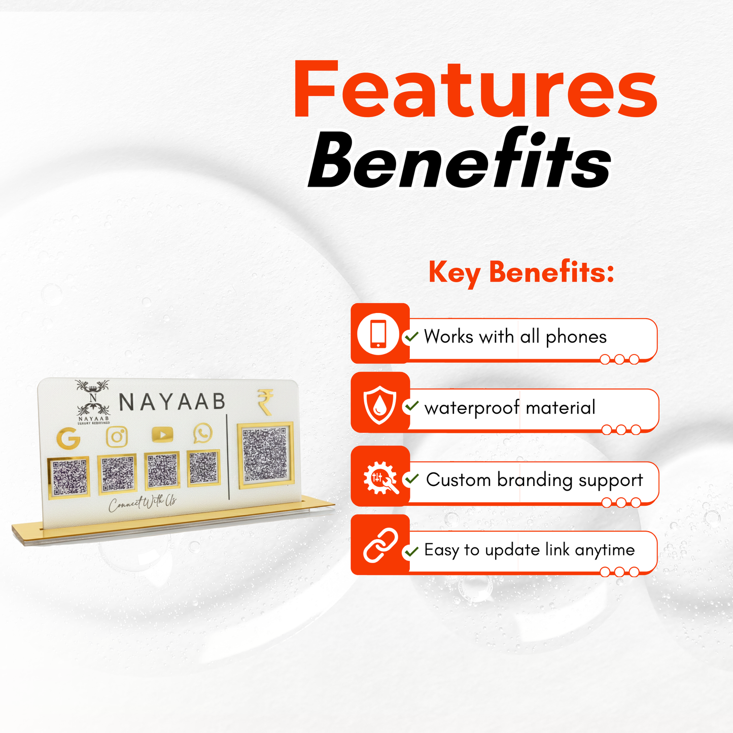 5 QR NFC Enabled Horizontal Payment  Standee