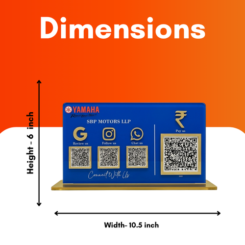 4 QR NFC Enabled Blue Horizontal Standee for  Review Social and Payment Display