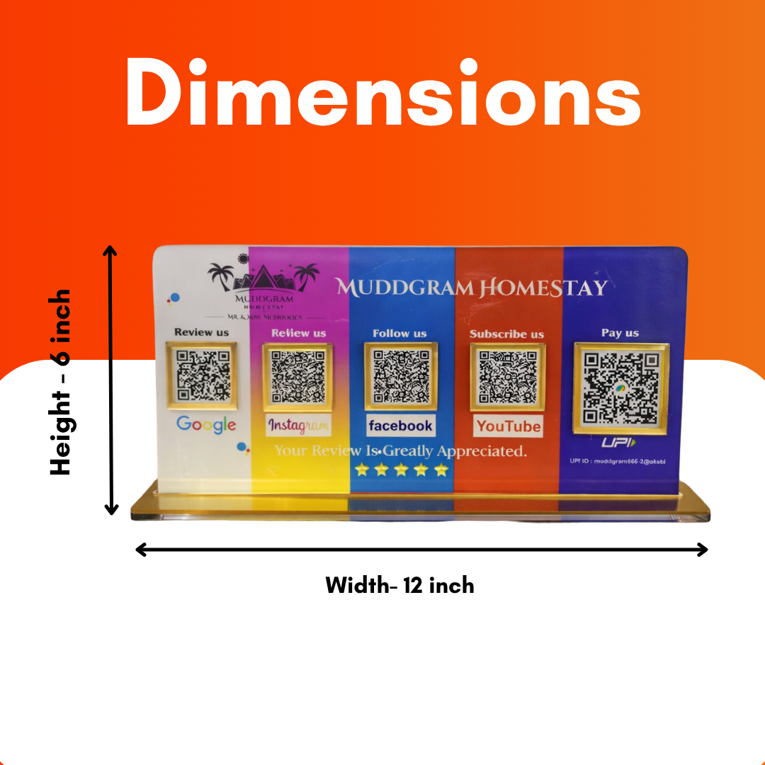5 Qr NFC Enabled In Multicolor Standee