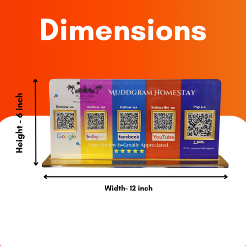 5 Qr NFC Enabled In Multicolor Standee