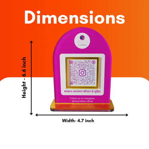 1 QR NFC Enabled Pink Colour Instagram Standee