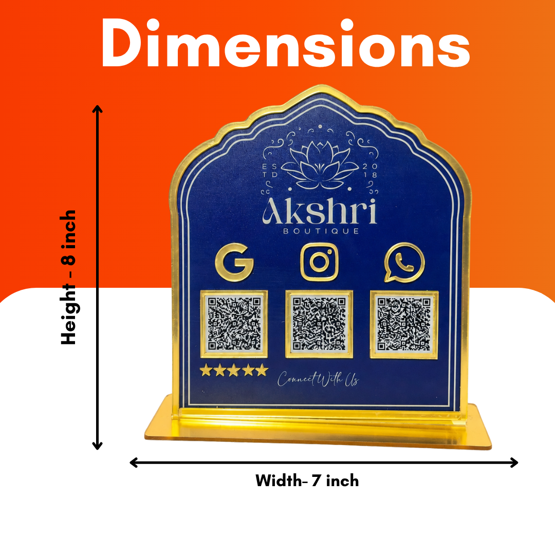 3 QR NFC Enabled Blue Colour Standee