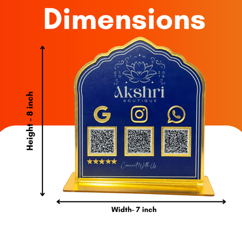 3 QR NFC Enabled Blue Colour Standee