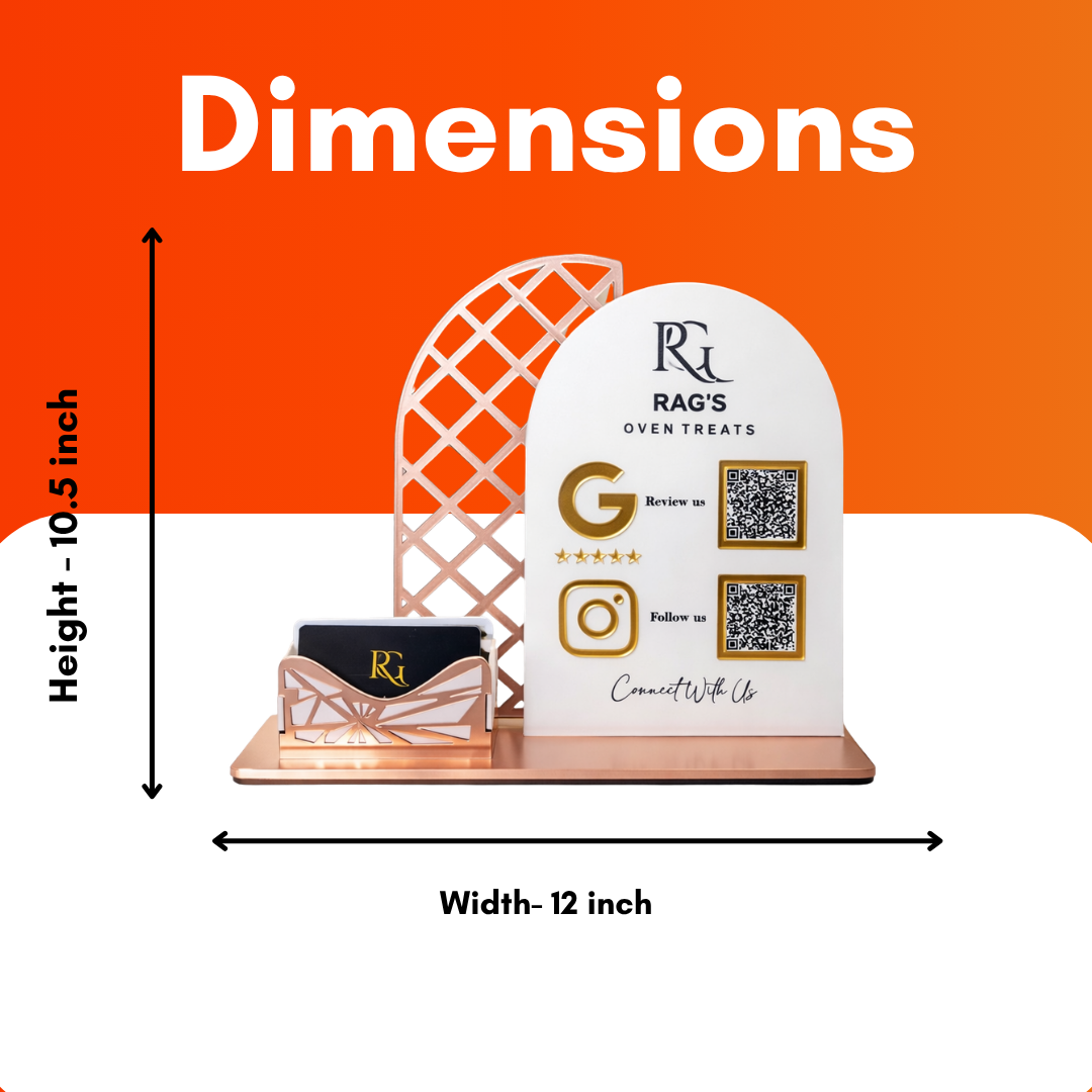 2 QR NFC Enabled White Color Round Curve Shape Standee