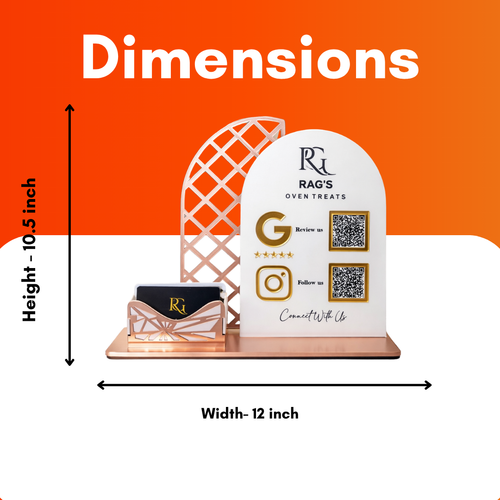 2 QR NFC Enabled White Color Round Curve Shape Standee