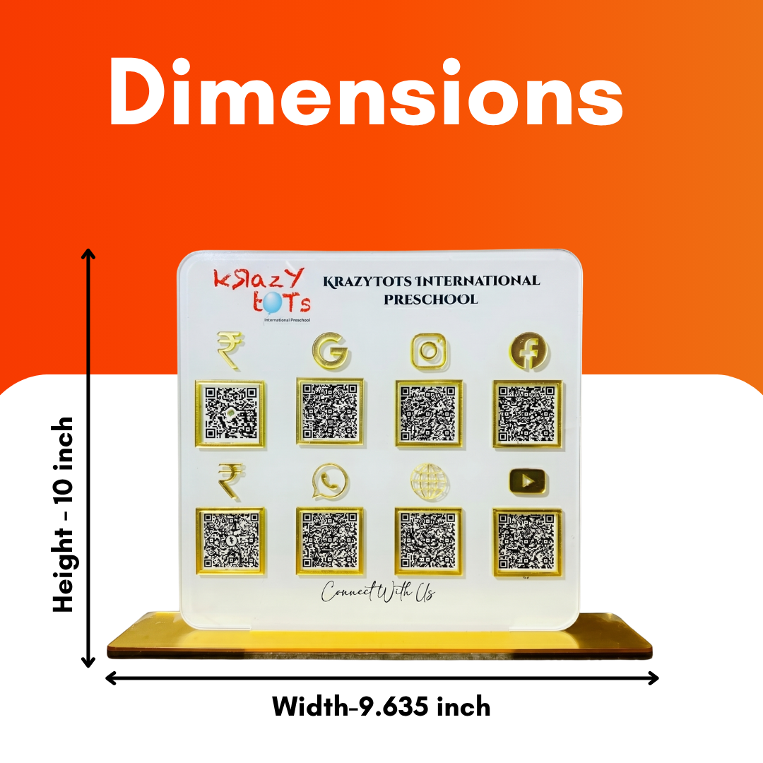 8 QR NFC Enabled Premium Square Shape Standee