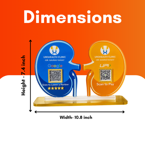 2 QR NFC Enabled Kidney Shape Standee For Clinic and Hospital