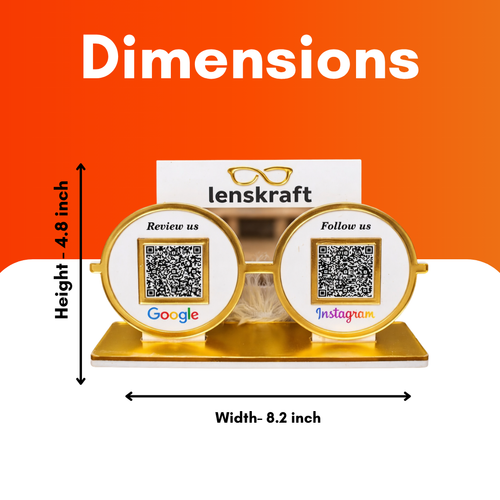 2 QR NFC Enabled Eyeglasses Shape Standee for Optical Store | Eyewear Shop & Spectacle Store