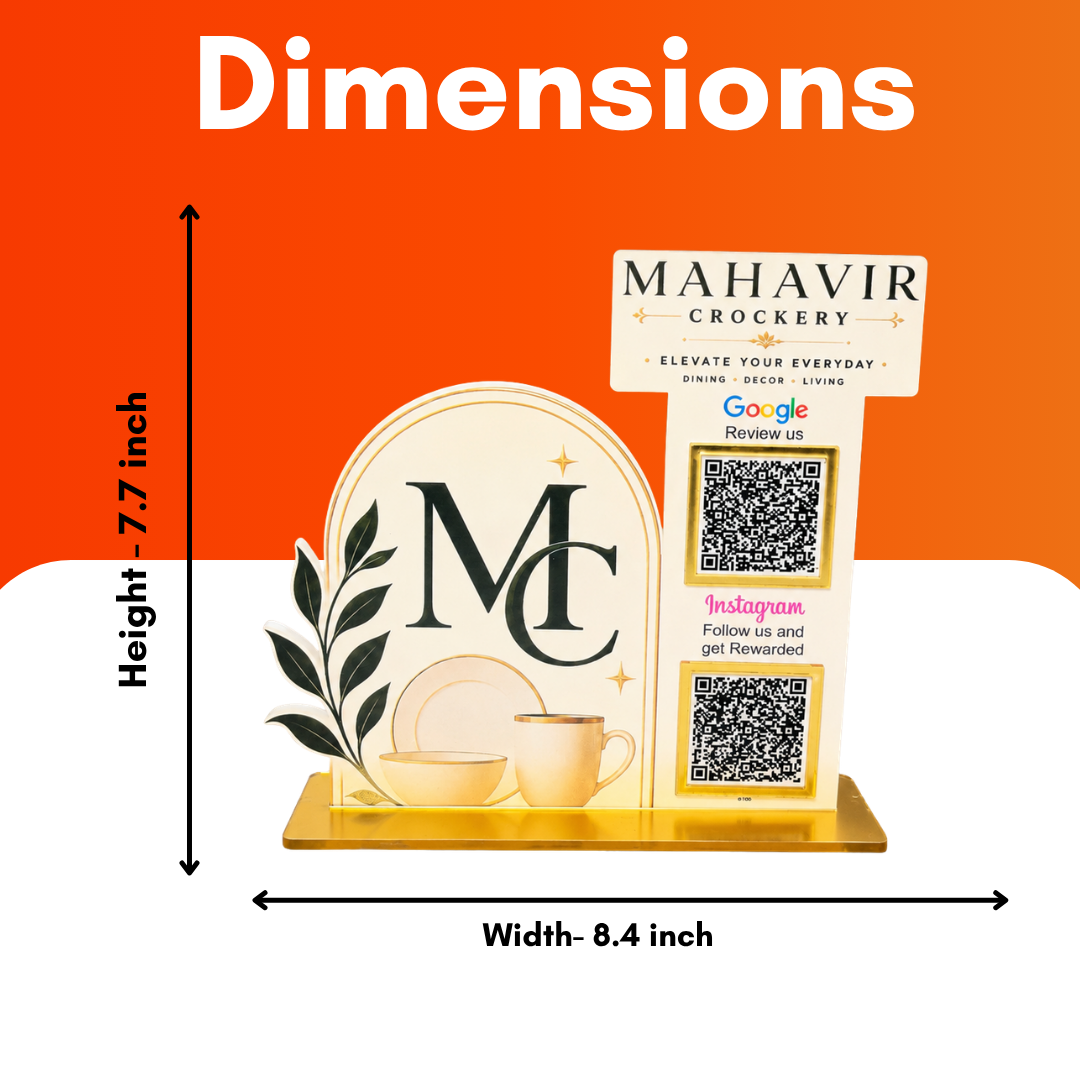 2 QR Round Shape NFC Enabled Standee For Grocerry Store