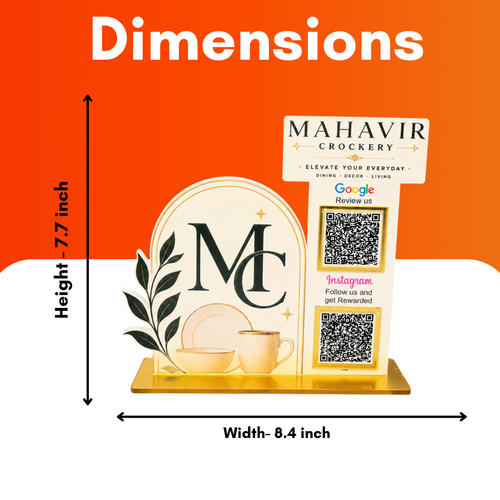 2 QR Round Shape NFC Enabled Standee For Grocerry Store