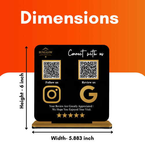 2 QR NFC Enabled Black Colour Standee