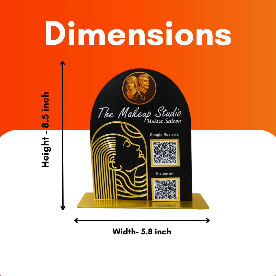 2 QR NFC Enabled Standee for Salon & Spa