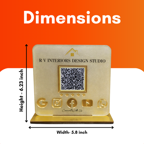 1 QR NFC Enabled Speciality Business QR Standee for Counter - Google Review | Instagram | Facebook | Design Studio
