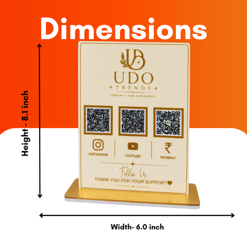 3 QR NFC Enbaled Rectangular Standee