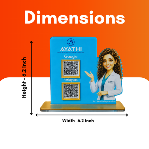 2 QR NFC-Enabled Female Doctor Cutout Standee for Clinic and Hospital