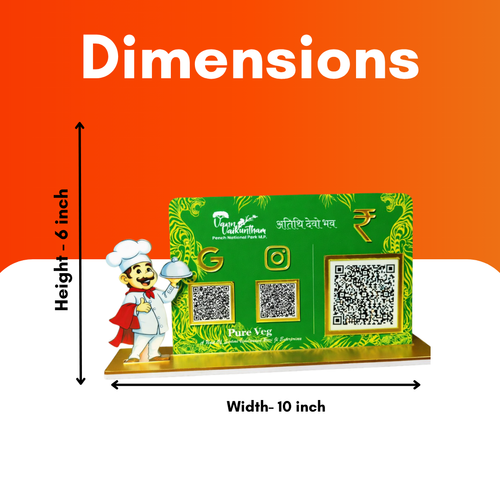 3 QR NFC Enabled Chef Cut Out Google Review Standee For Restaurant & Cafe