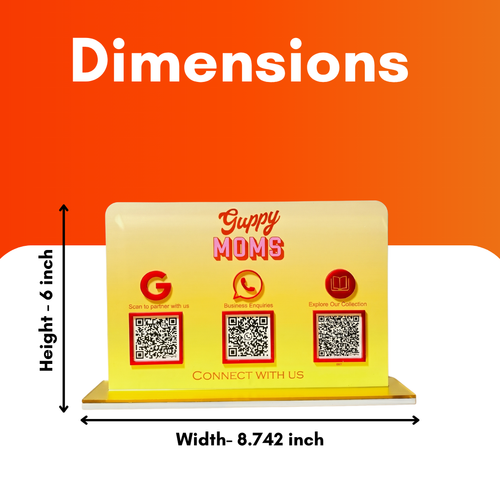 3 QR NFC Enabled Gradient Color Standee for Shops Cafes Clinics & Offices