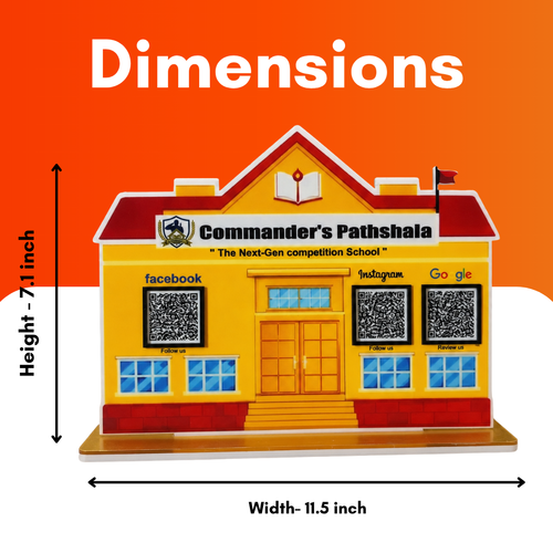 3 QR NFC Enabled School Shape Standee For Schools