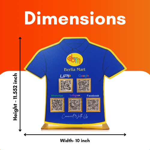 5 Qr NFC Enabled Short T-Shirt Standee