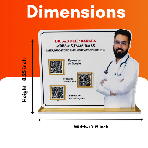 3 QR NFC Enbaled Doctor Cutout Standee For Clinic and Hospital