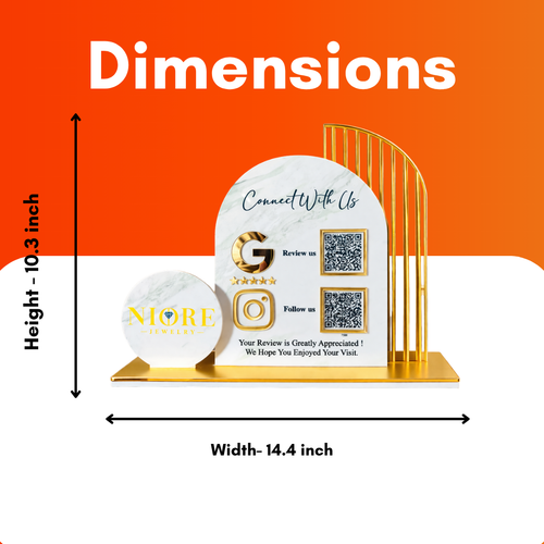 2 QR NFC Enabled Circle Cutout White Standee For jewellers