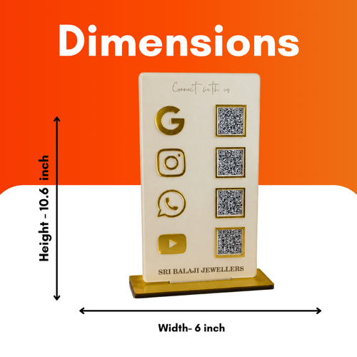 4 QR NFC Enabled Frosted Digital Standee for Jewellers Shope Clinics & Offices For Jewellers
