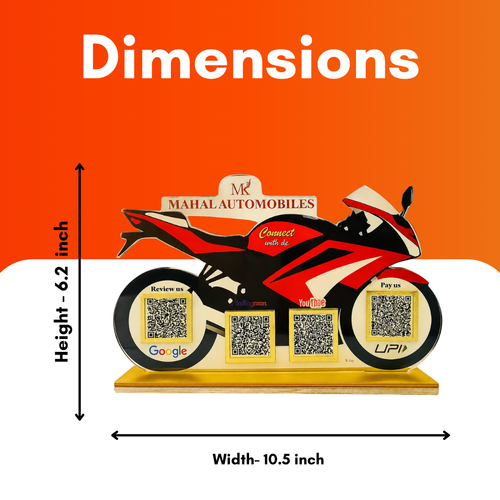4 QR NFC Enabled Bike shape Standee