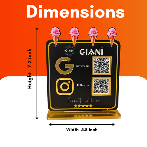 2 QR NFC Enabled Ice Cream cut out Standee