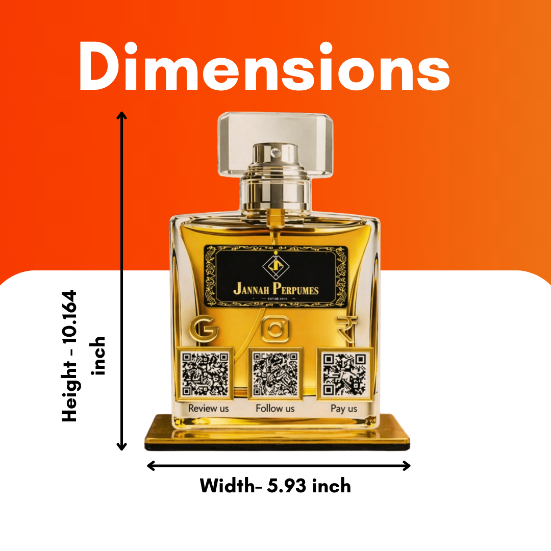 3 QR NFC Enabled Perfume Bottle Shaped QR Standee