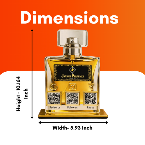 3 QR NFC Enabled Perfume Bottle Shaped QR Standee