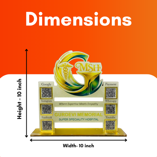 6 QR NFC Enabled Customize Standee With Special Logo For Clinic and Hospital