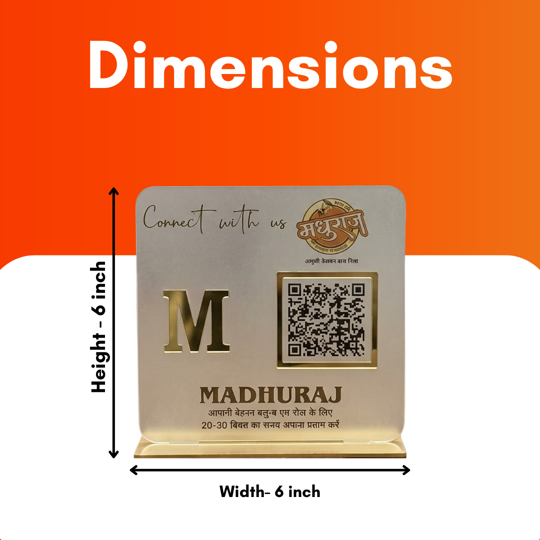Premium Frosted Menu NFC Enabled QR Stand (Single) For Restaurant & Cafe
