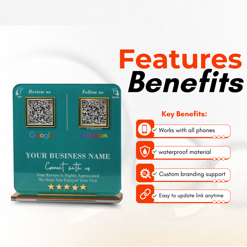 2 QR NFC Enabled Standee for Salon Spa Beauty Parlour & Makeup Studio