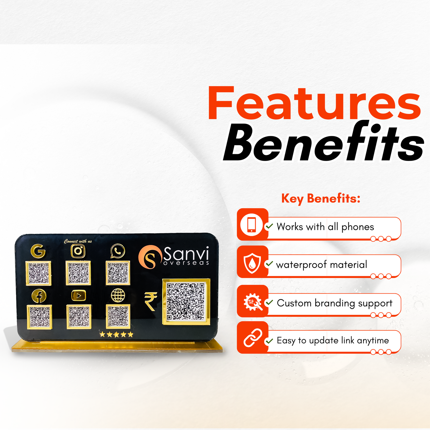 7 QR NFC Enabled Round Edge Standee