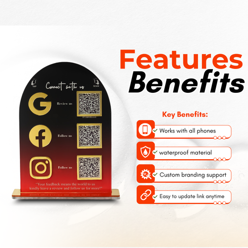 3 QR NFC Enabled Round Vertical Premium Standee for Salon & Spa