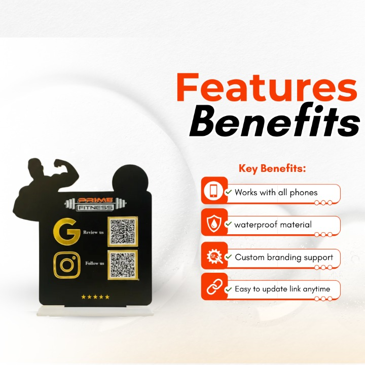 2 QR NFC Enabled Standee for Gym & Fitness Studio
