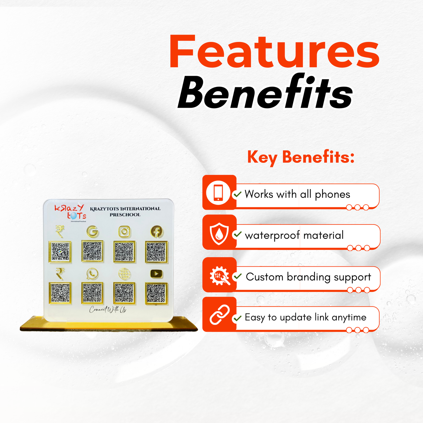 8 QR NFC Enabled Premium Square Shape Standee