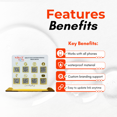 8 QR NFC Enabled Premium Square Shape Standee