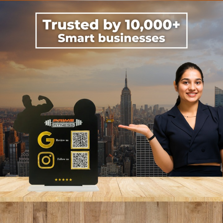 2 QR NFC Enabled Standee for Gym & Fitness Studio