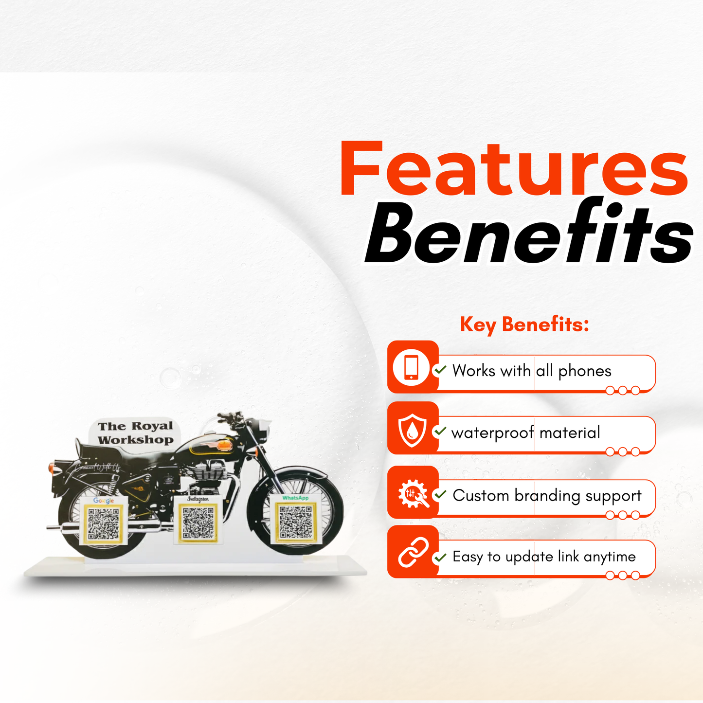 3 QR NFC Enabled Bullet Shape Standee