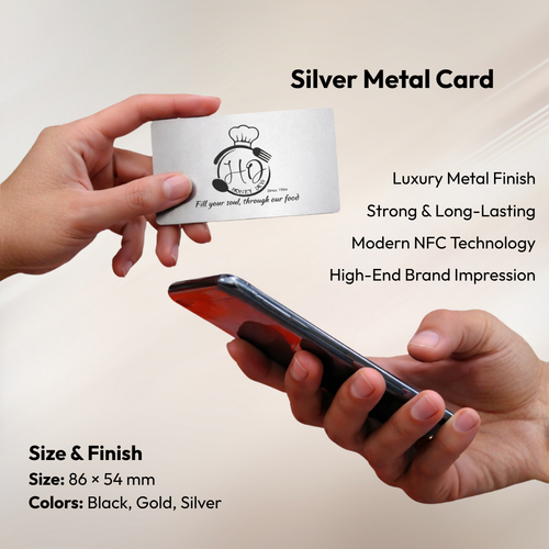 Silver Metal NFC Enabled Card