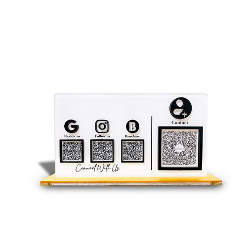 4 QR NFC Enabled Horizontal Multi Colour QR Standee with Payment QR