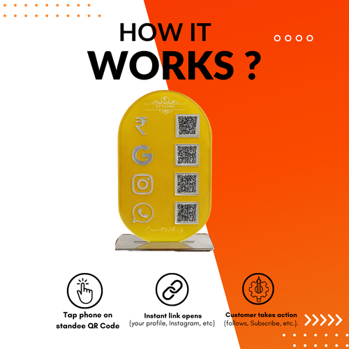 4 Qr NFC Enabled Round Shape Vertical Standee