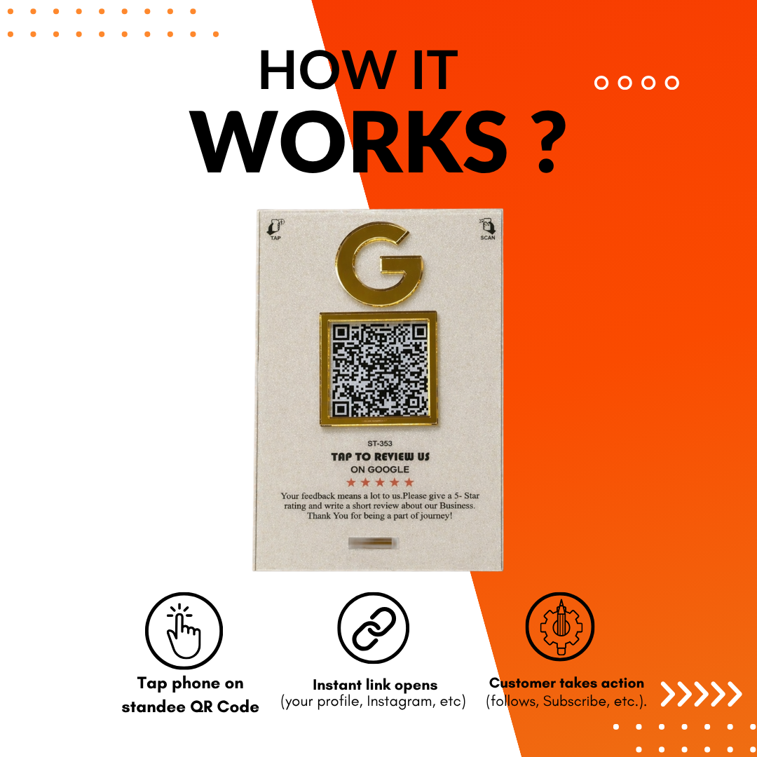 1 QR NFC Enabled 4x6 Frosted Premium Standee for Dental Clinic | Salon & Spa