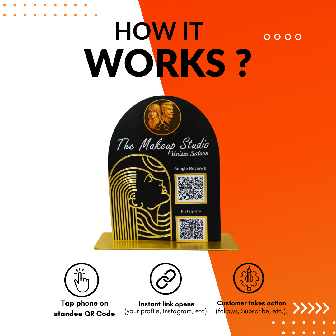 2 QR NFC Enabled Standee for Salon & Spa