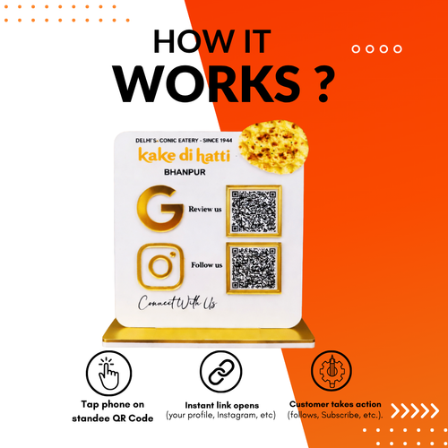 2 QR NFC Enabled Chapati Cutout White Colour Standee For Dhaba and Restaurant