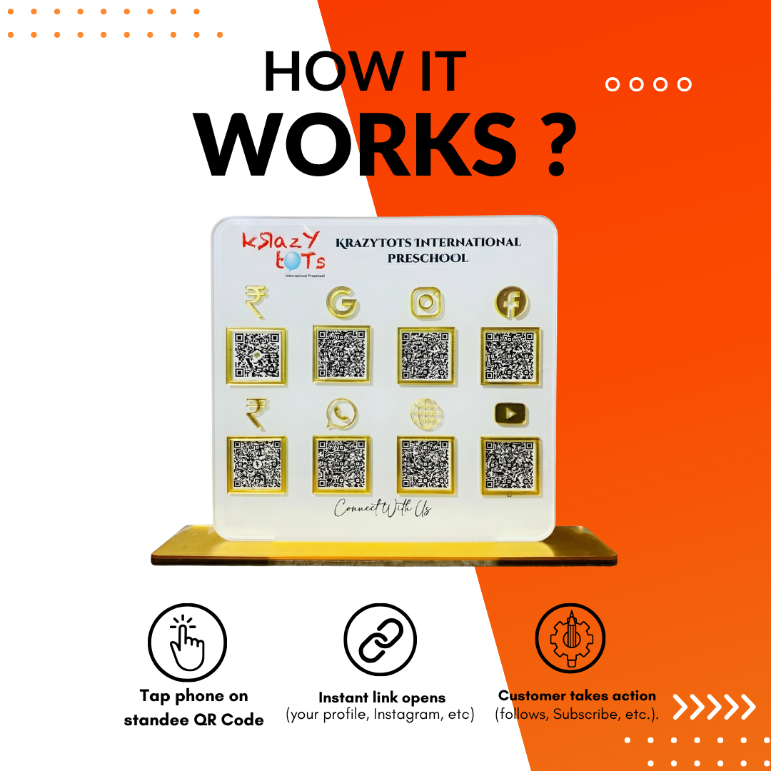 8 QR NFC Enabled Premium Square Shape Standee