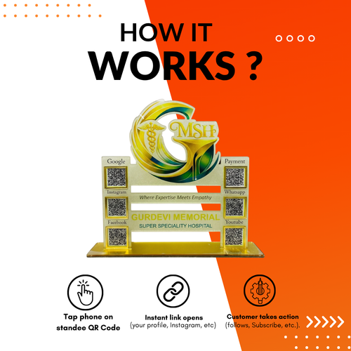 6 QR NFC Enabled Customize Standee With Special Logo For Clinic and Hospital