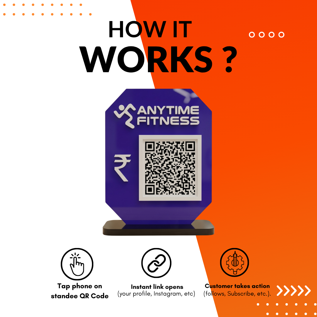 1 QR NFC Enabled Standee for Gym & Fitness Studio