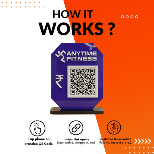 1 QR NFC Enabled Standee for Gym & Fitness Studio
